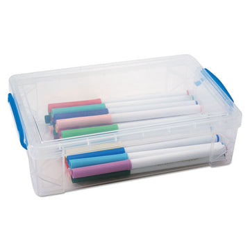 Advantus Super Stacker Large Pencil Box, 9 X 5 1-2 X 2 5-8, Clear freeshipping - TVN Wholesale